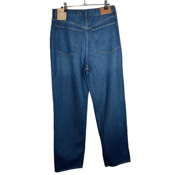 NWT Madewell Baggy Straight Jeans in Worn Indigo Wash Dark Wash‎ Hemp Blend 28 - Picture 8 of 15